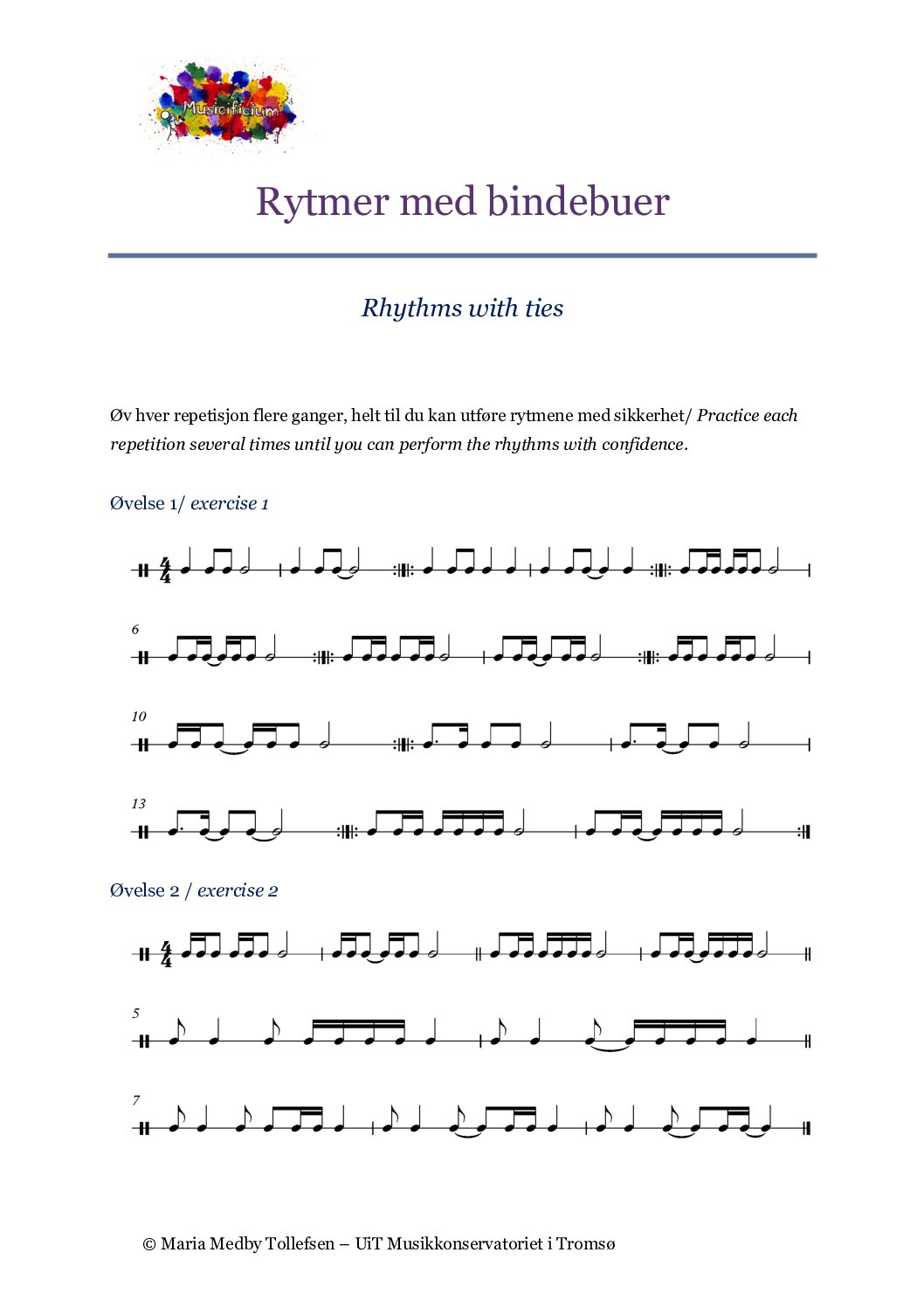 Rytmer med bindebuer 1b Musicificiumoppsett